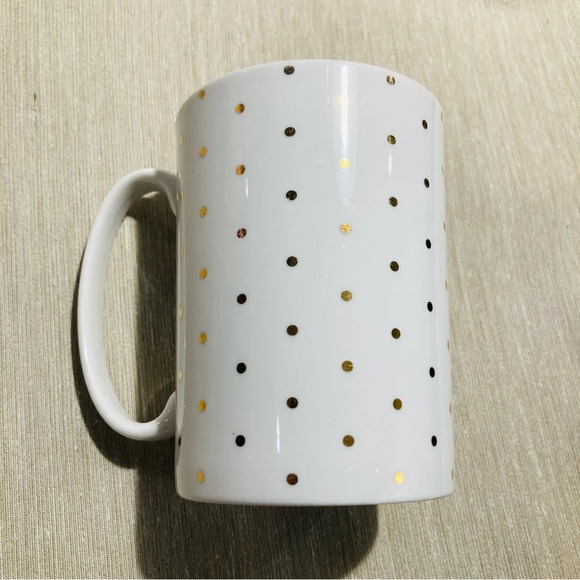 KATE SPADE Lenox Gold Micro Dots Fine China 10 fl  oz Mug - Picture 1 of 5